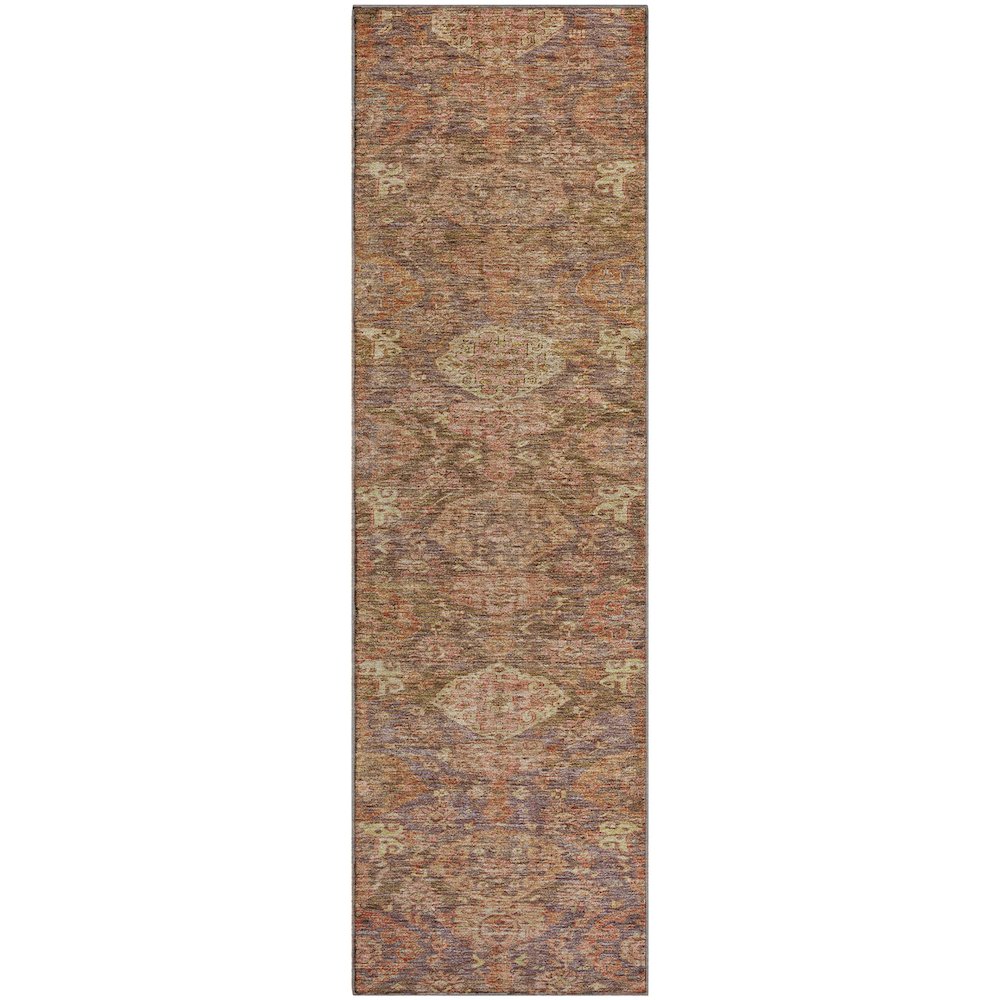 Premium Machine Washable Mayfield AMF1084 Brown 2'3" x 7'6" Runner Rug. Picture 1