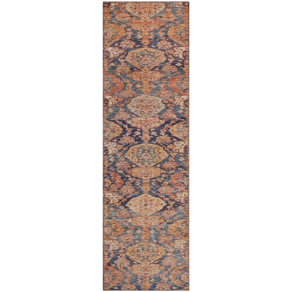 Premium Machine Washable Mayfield AMF1084 Terracotta 2'3" x 7'6" Runner Rug. Picture 1