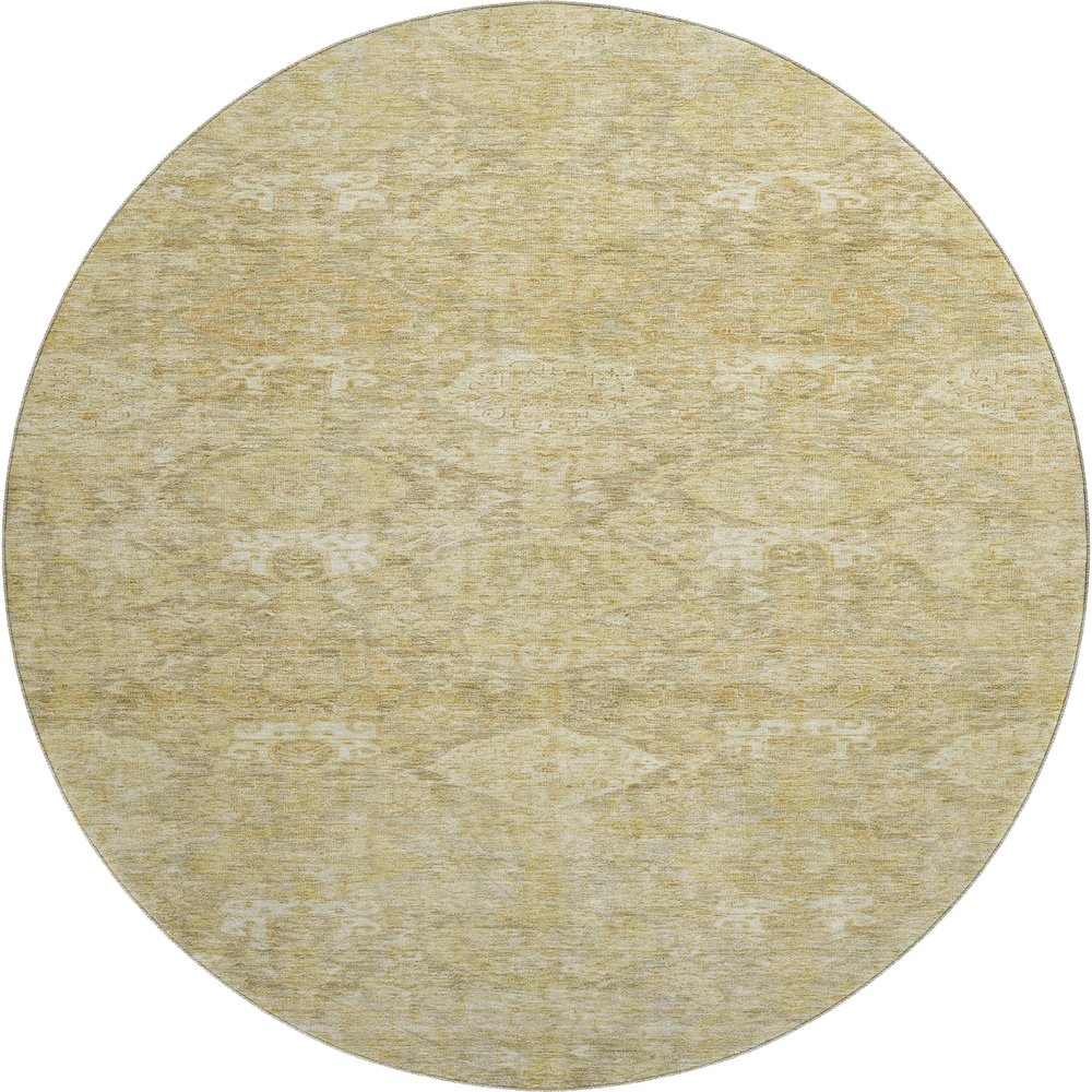 Premium Machine Washable Mayfield AMF1084 Wheat 8' x 8' Round Rug. Picture 1