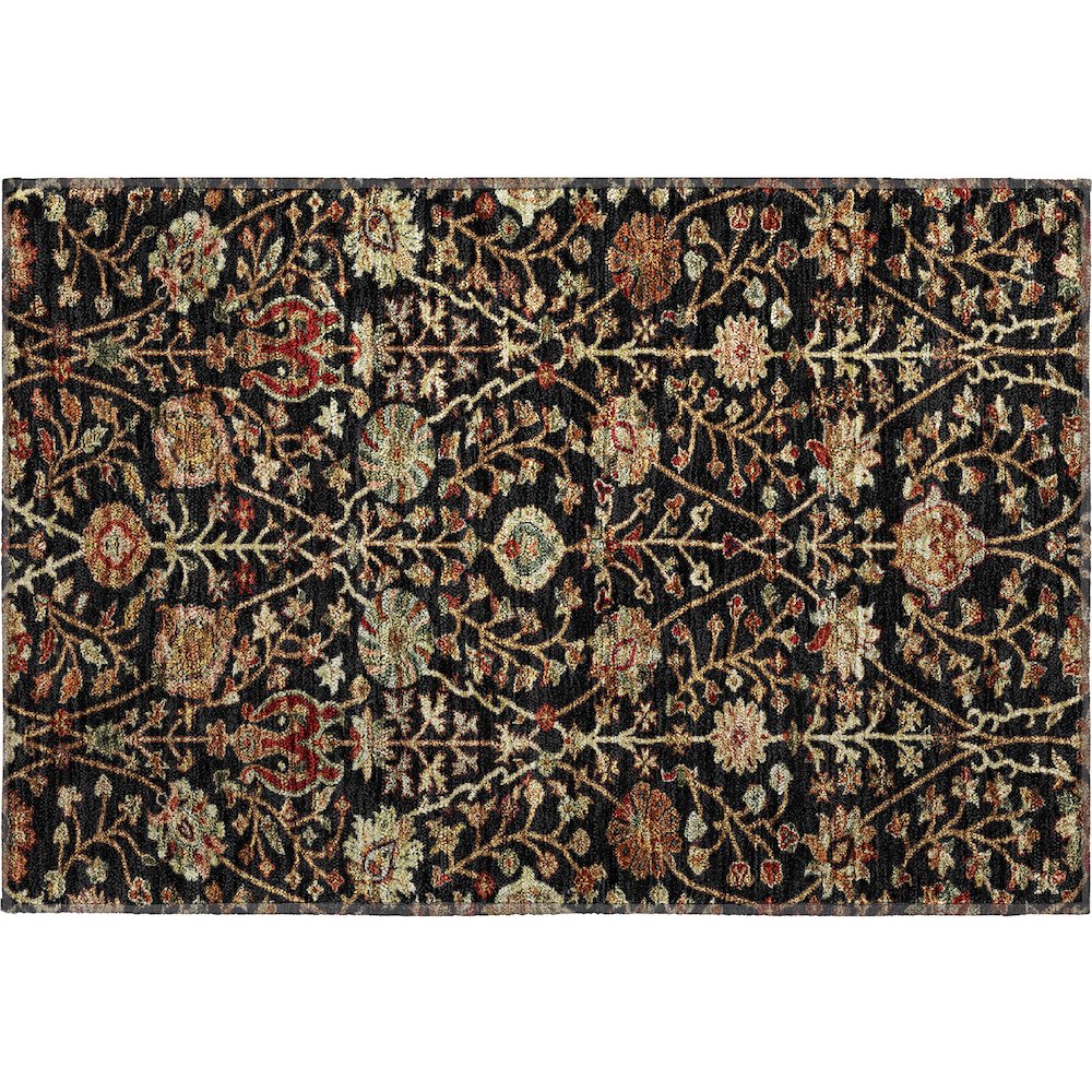 Premium Machine Washable Mayfield AMF1085 Black 1'8" x 2'6" Rug. Picture 1