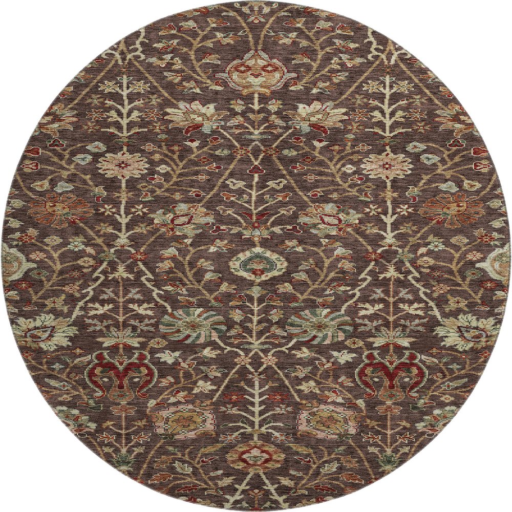 Premium Machine Washable Mayfield AMF1085 Chocolate 8' x 8' Round Rug. Picture 1