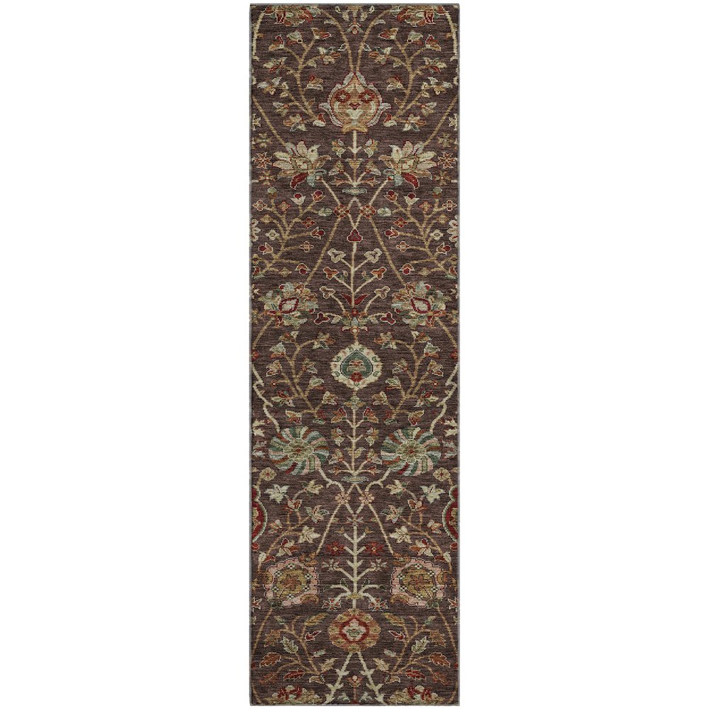 Premium Machine Washable Mayfield AMF1085 Chocolate 2'3" x 7'6" Runner Rug. Picture 1