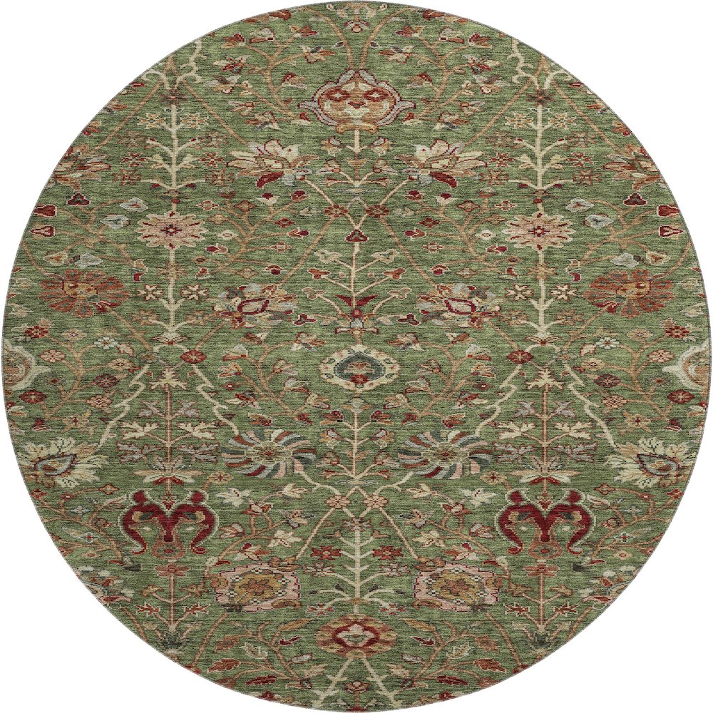 Premium Machine Washable Mayfield AMF1085 Fern 8' x 8' Round Rug. Picture 1