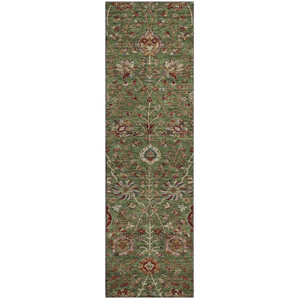 Premium Machine Washable Mayfield AMF1085 Fern 2'3" x 7'6" Runner Rug. Picture 1