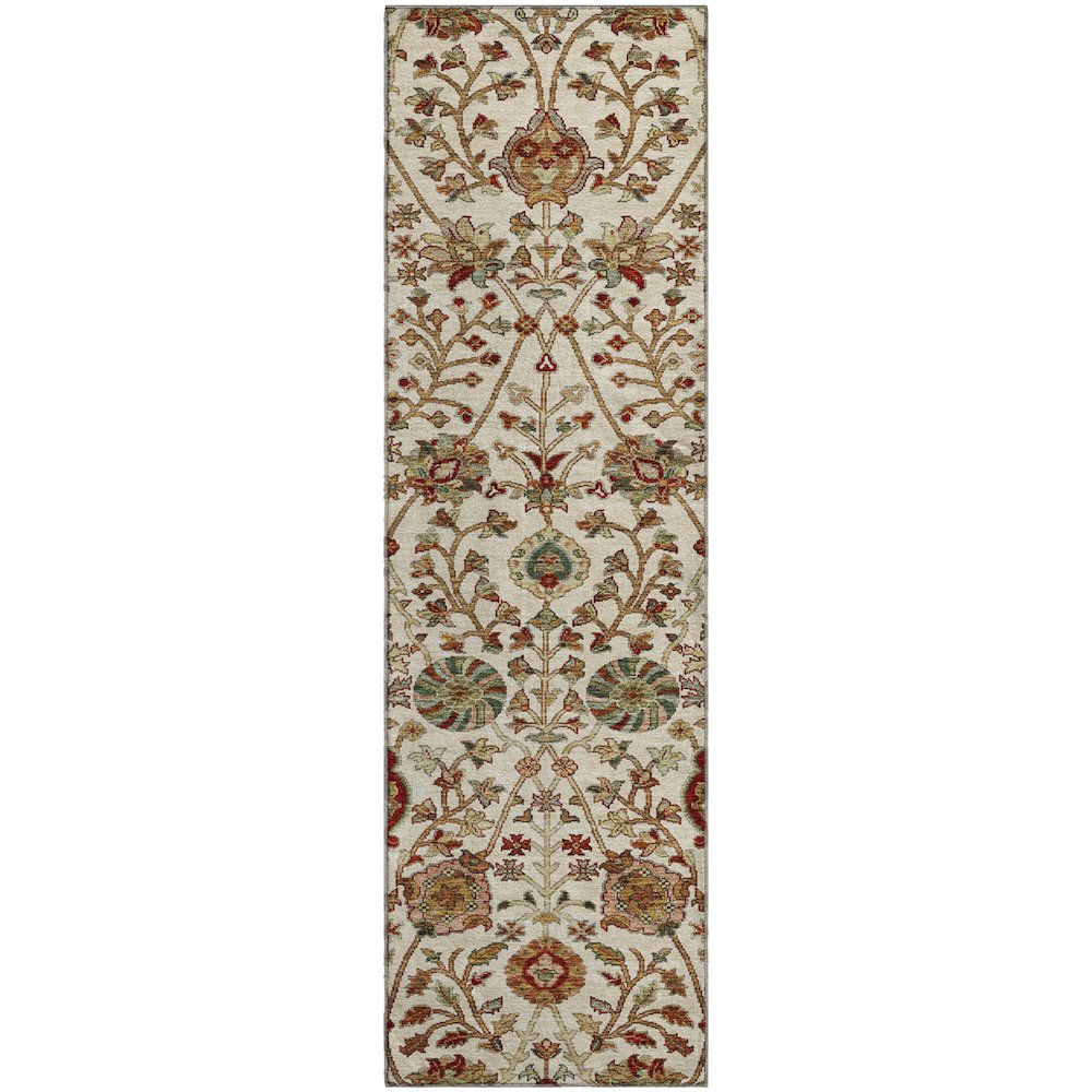 Premium Machine Washable Mayfield AMF1085 Ivory 2'3" x 7'6" Runner Rug. Picture 1