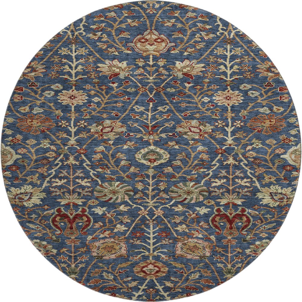 Premium Machine Washable Mayfield AMF1085 Navy 8' x 8' Round Rug. Picture 1