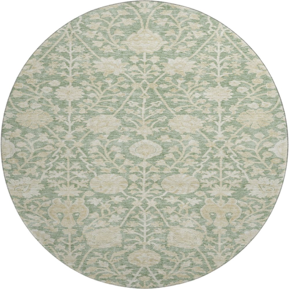 Premium Machine Washable Mayfield AMF1086 Aloe 8' x 8' Round Rug. Picture 1