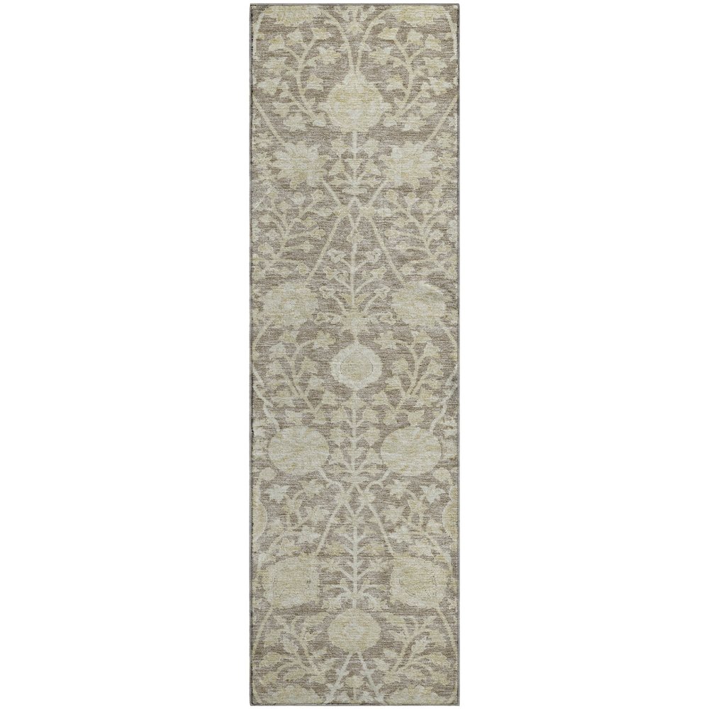 Premium Machine Washable Mayfield AMF1086 Mocha 2'3" x 7'6" Runner Rug. Picture 1