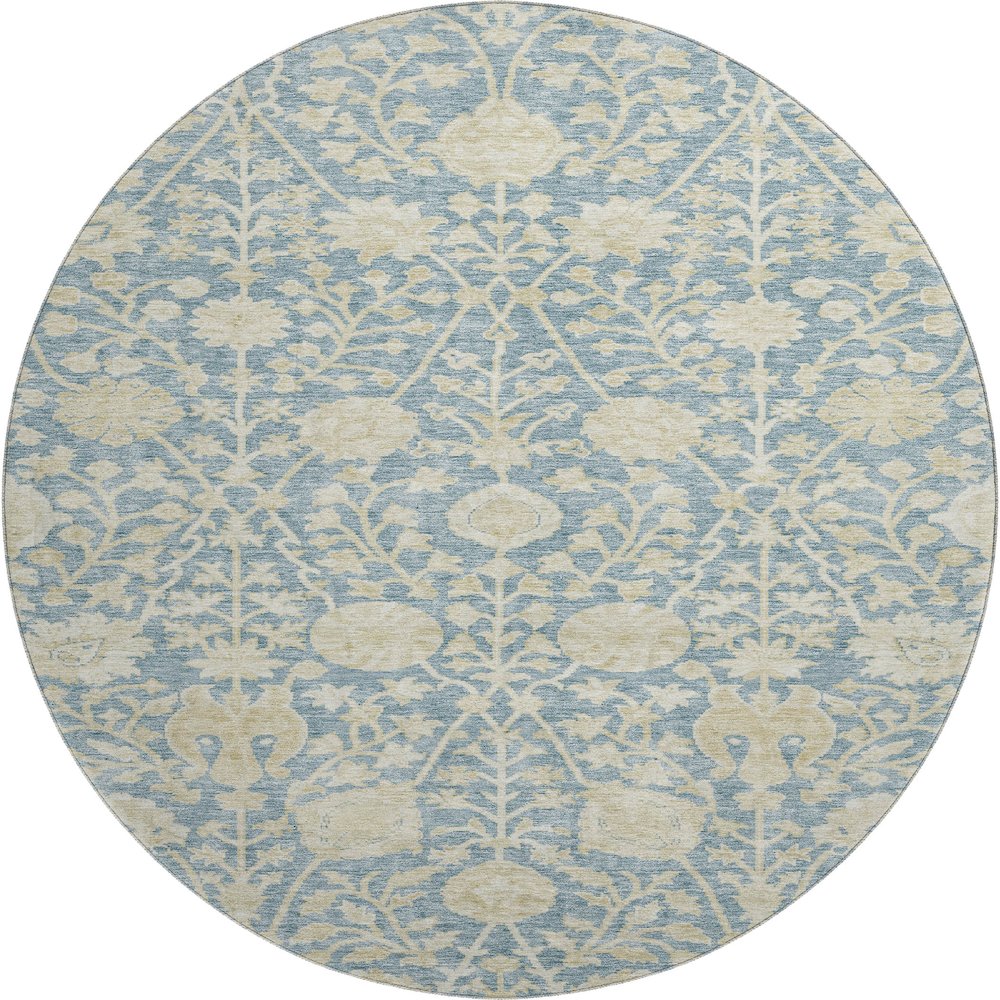 Premium Machine Washable Mayfield AMF1086 Sky 8' x 8' Round Rug. Picture 1
