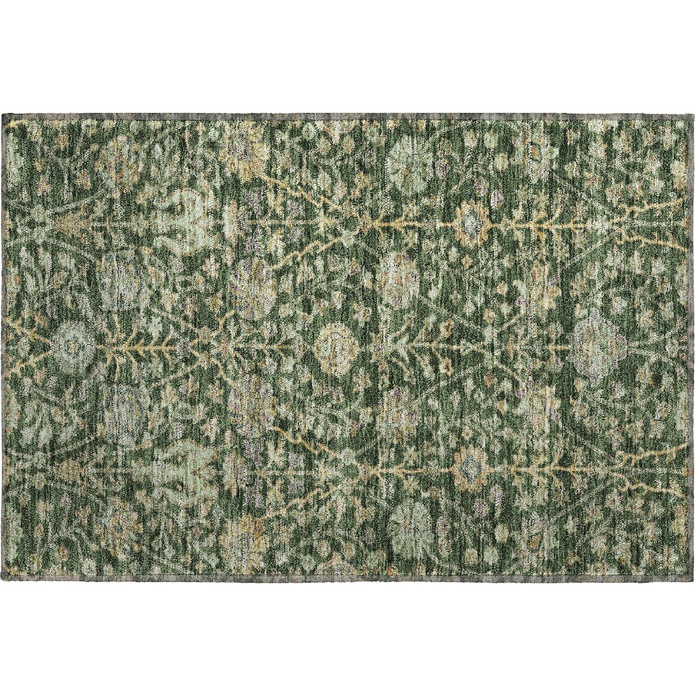 Premium Machine Washable Mayfield AMF1087 Green 1'8" x 2'6" Rug. Picture 1