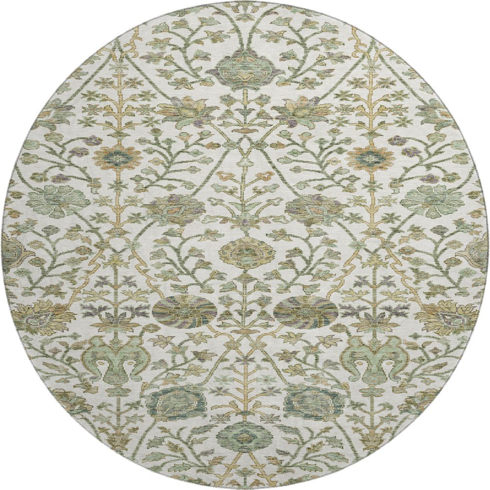 Premium Machine Washable Mayfield AMF1087 Ivory 8' x 8' Round Rug. Picture 1