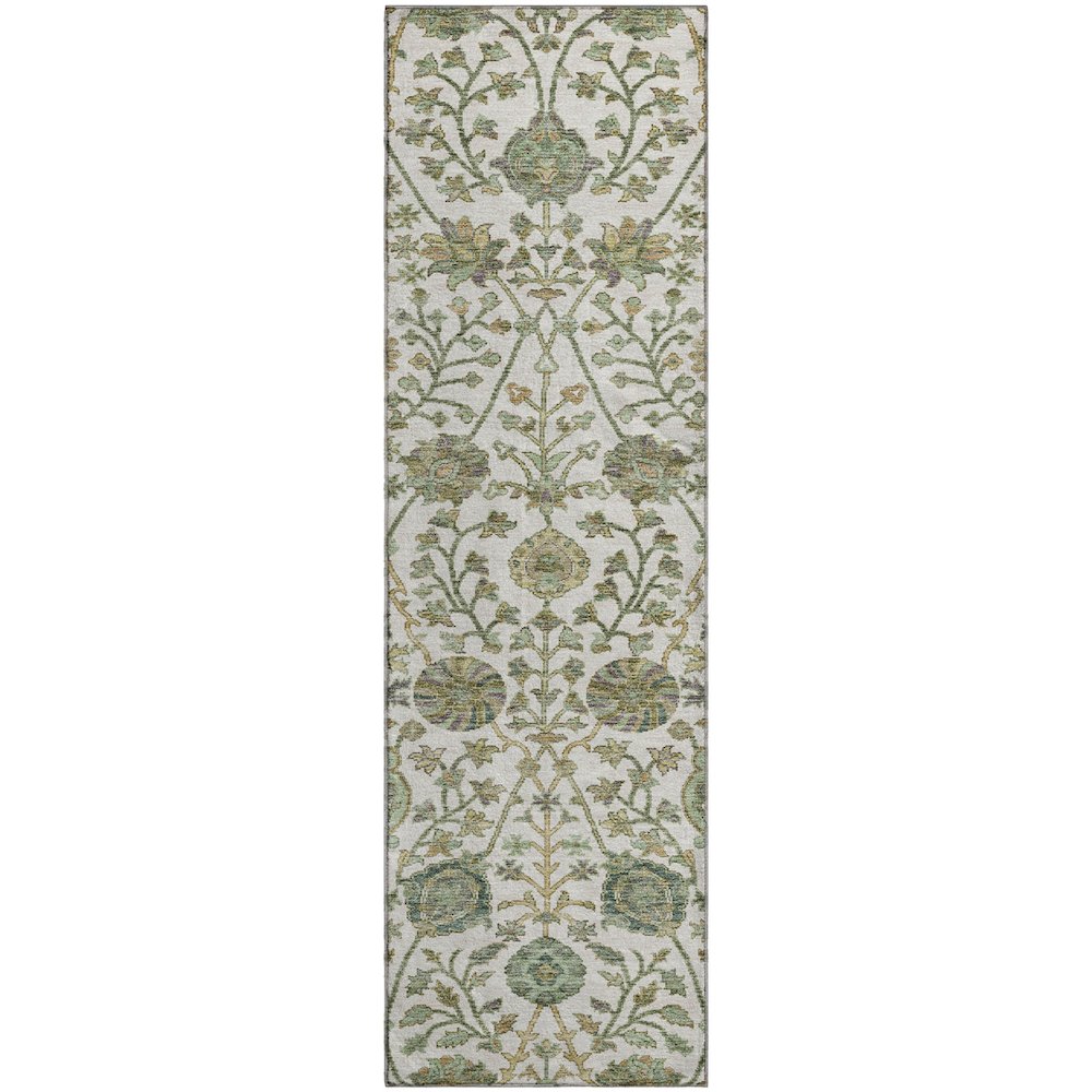 Premium Machine Washable Mayfield AMF1087 Ivory 2'3" x 7'6" Runner Rug. Picture 1