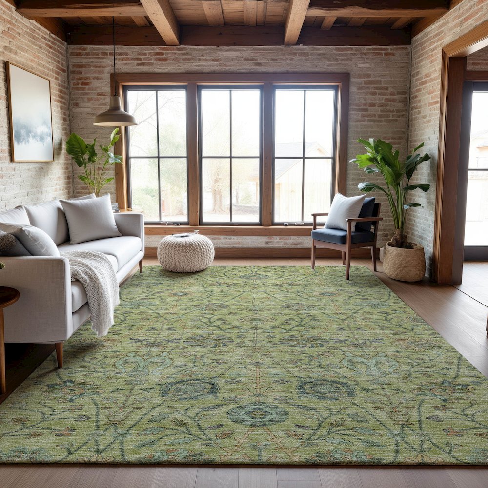 Premium Machine Washable Mayfield AMF1087 Mint 2'6" x 3'10" Rug. Picture 5