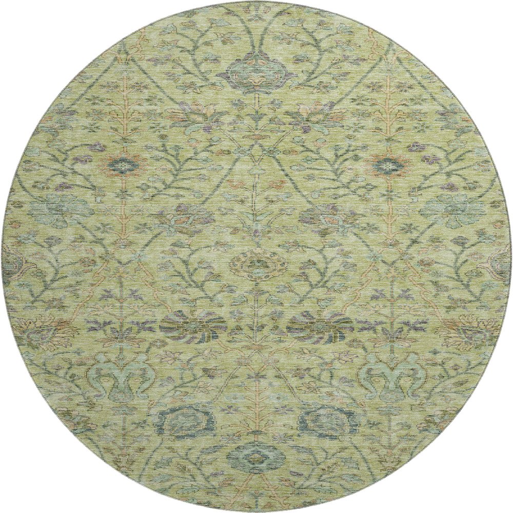 Premium Machine Washable Mayfield AMF1087 Mint 8' x 8' Round Rug. Picture 1