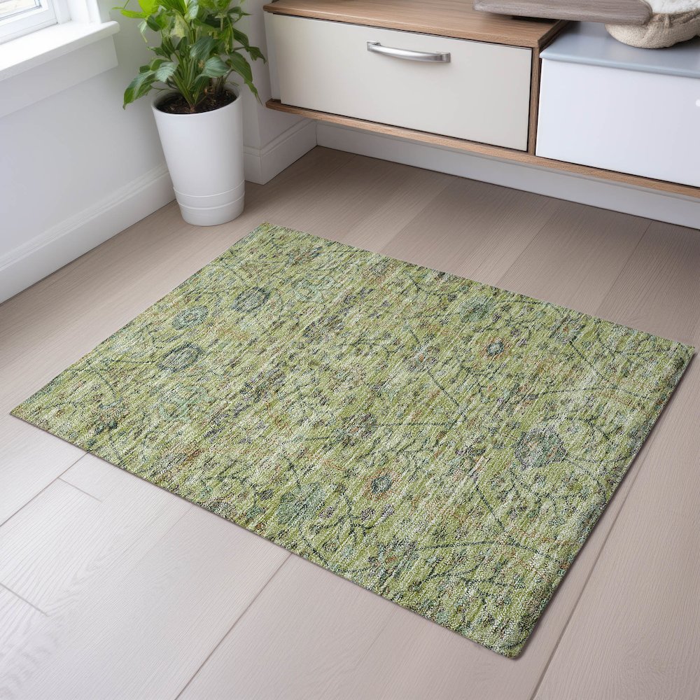 Premium Machine Washable Mayfield AMF1087 Mint 1'8" x 2'6" Rug. Picture 5