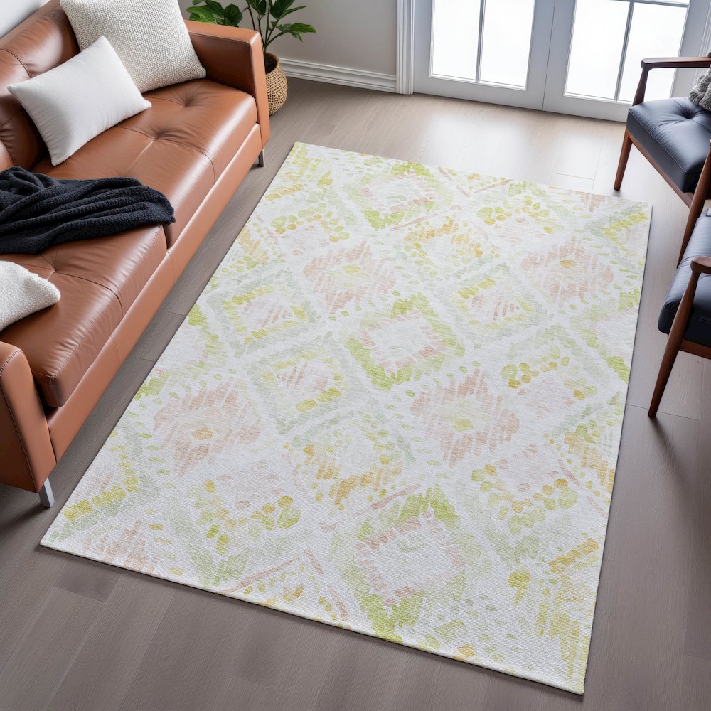 Premium Machine Washable Mayfield AMF1088 Pink 2'6" x 3'10" Rug. Picture 6