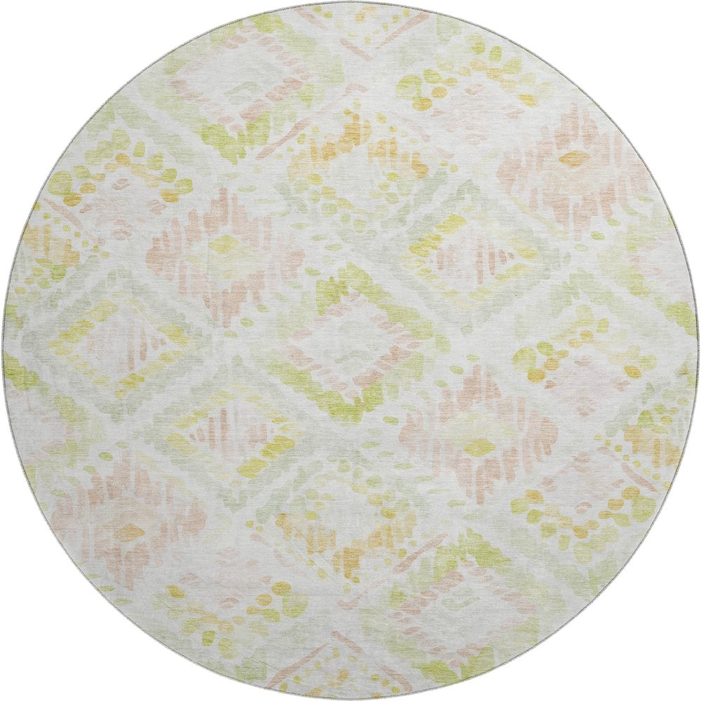 Premium Machine Washable Mayfield AMF1088 Pink 8' x 8' Round Rug. Picture 1