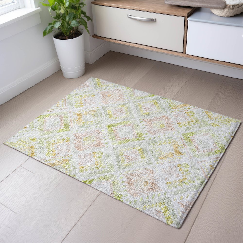 Premium Machine Washable Mayfield AMF1088 Pink 1'8" x 2'6" Rug. Picture 5