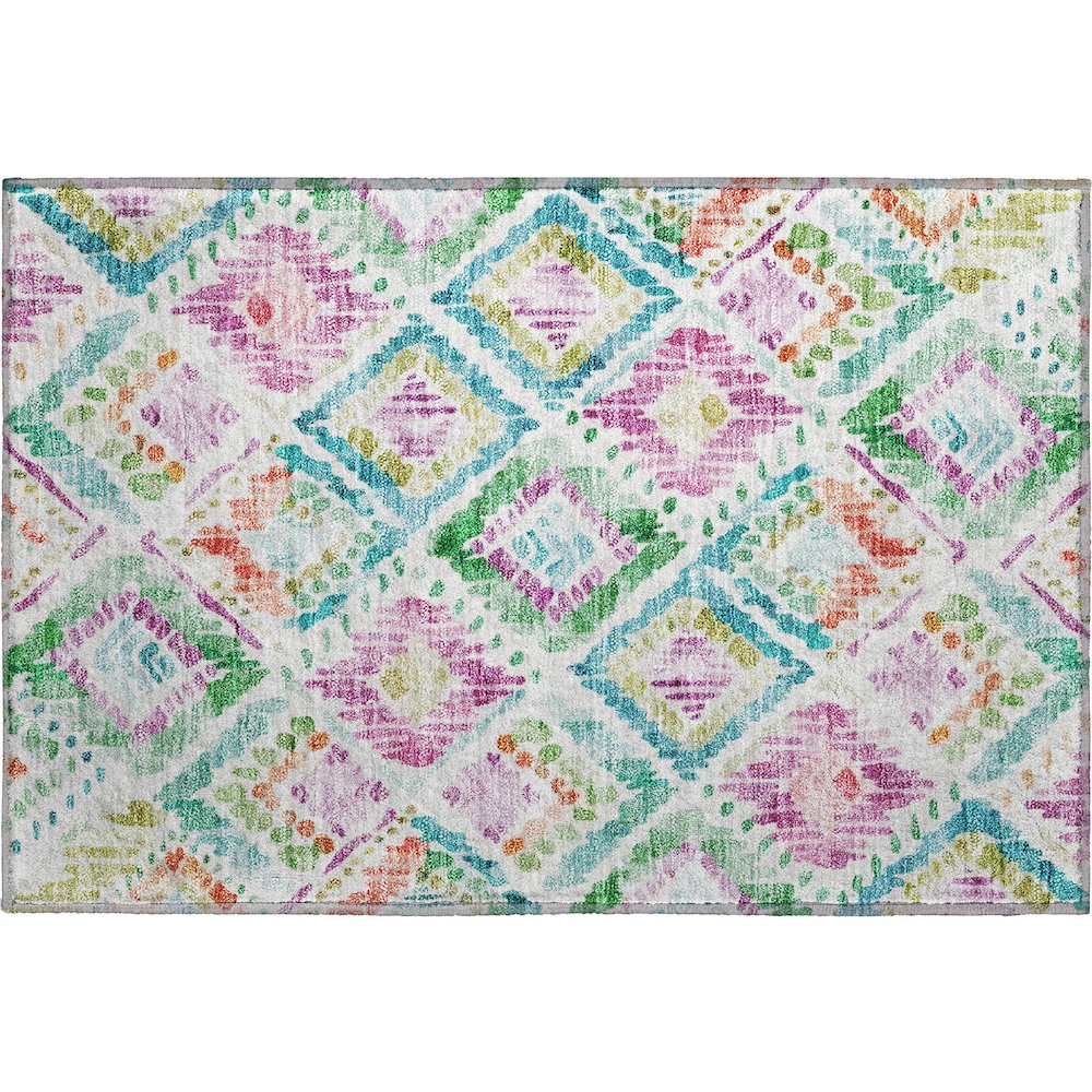 Premium Machine Washable Mayfield AMF1088 Teal 1'8" x 2'6" Rug. Picture 1