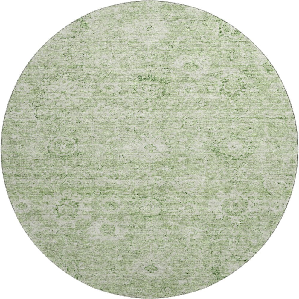 Premium Machine Washable Mayfield AMF1089 Aloe 8' x 8' Round Rug. Picture 1