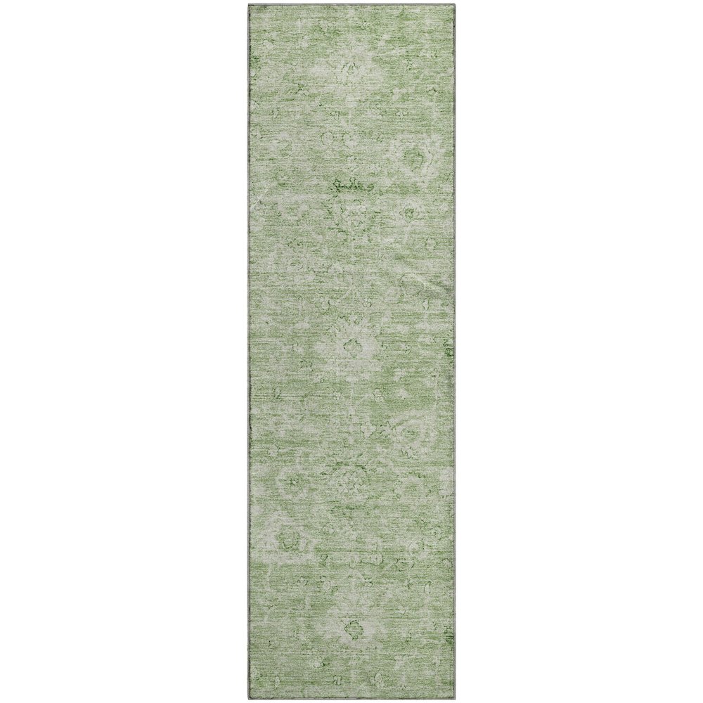Premium Machine Washable Mayfield AMF1089 Aloe 2'3" x 7'6" Runner Rug. Picture 1