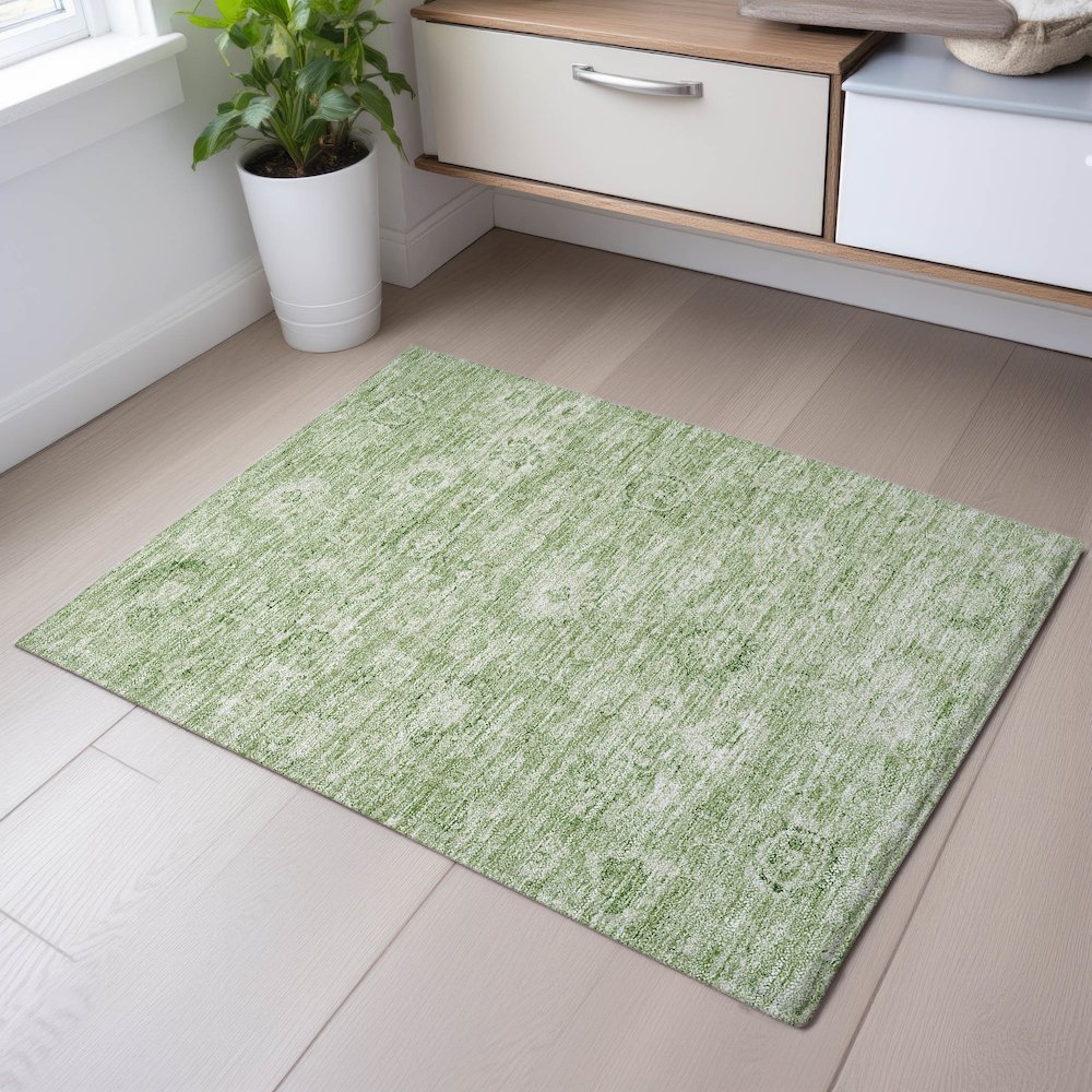 Premium Machine Washable Mayfield AMF1089 Aloe 1'8" x 2'6" Rug. Picture 5