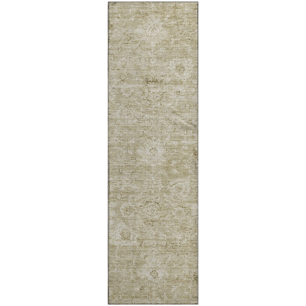Premium Machine Washable Mayfield AMF1089 Beige 2'3" x 7'6" Runner Rug. Picture 1