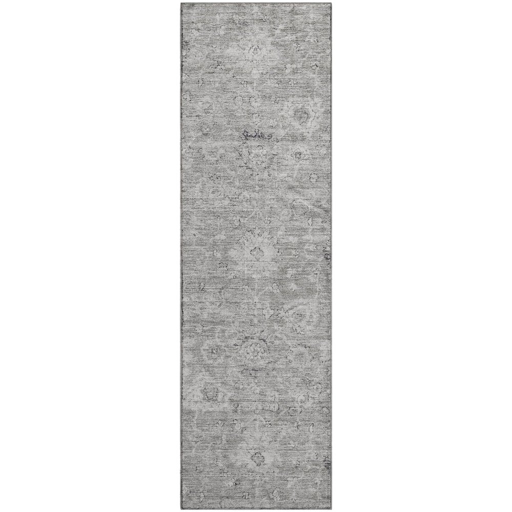 Premium Machine Washable Mayfield AMF1089 Gray 2'3" x 7'6" Runner Rug. Picture 1