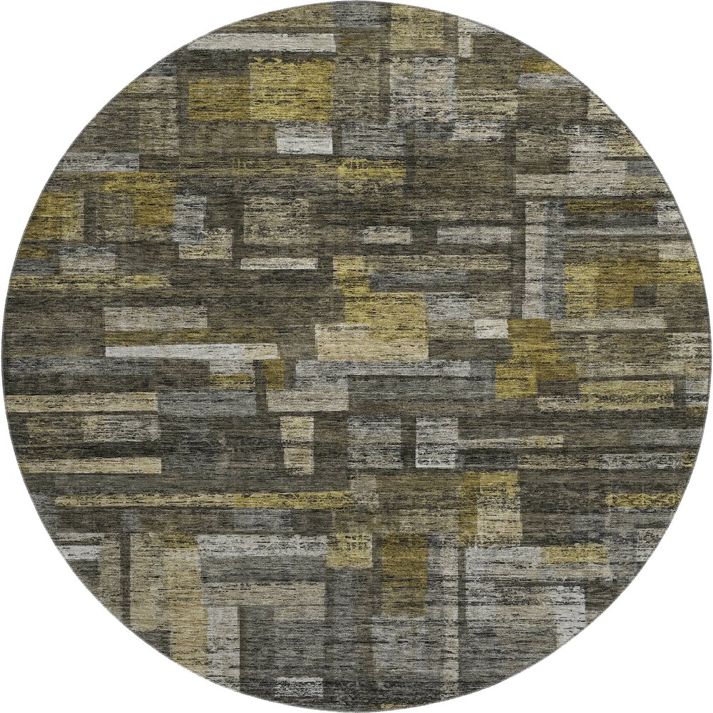 Premium Machine Washable Mayfield AMF1090 Charcoal 8' x 8' Round Rug. Picture 1