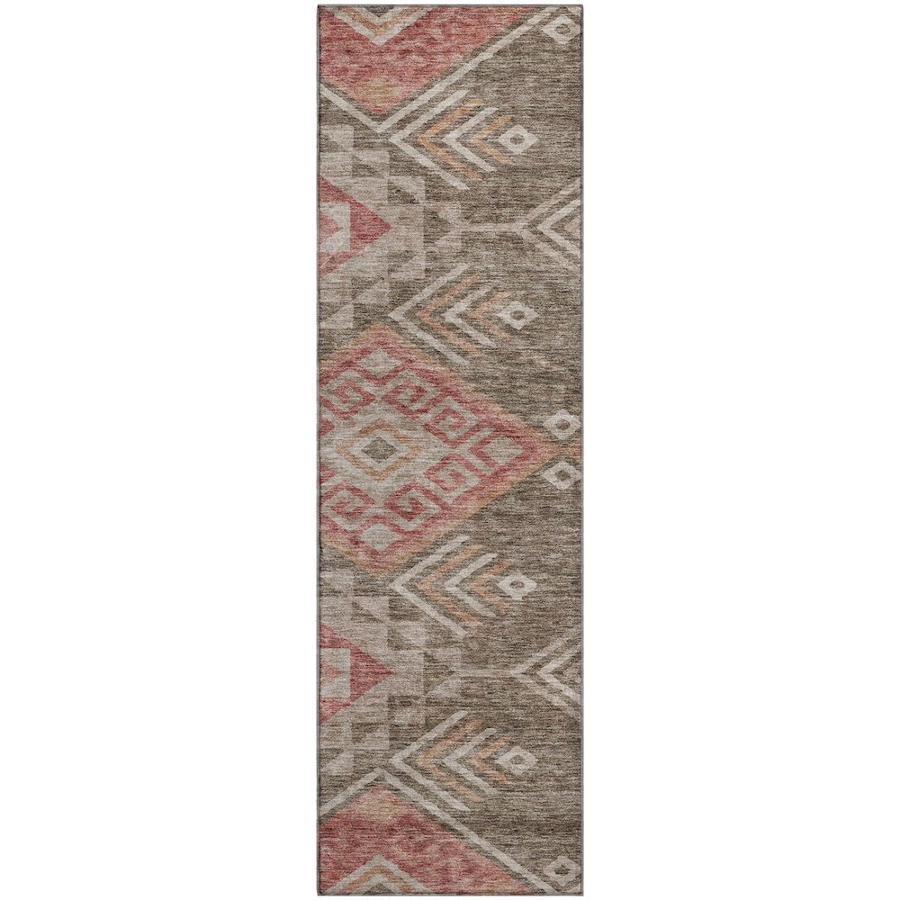 Premium Machine Washable Mayfield AMF1091 Brown 2'3" x 7'6" Runner Rug. Picture 1