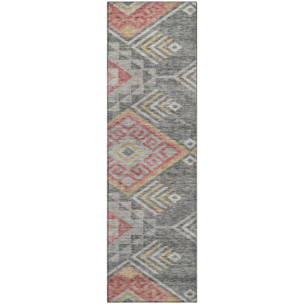 Premium Machine Washable Mayfield AMF1091 Gray 2'3" x 7'6" Runner Rug. Picture 1