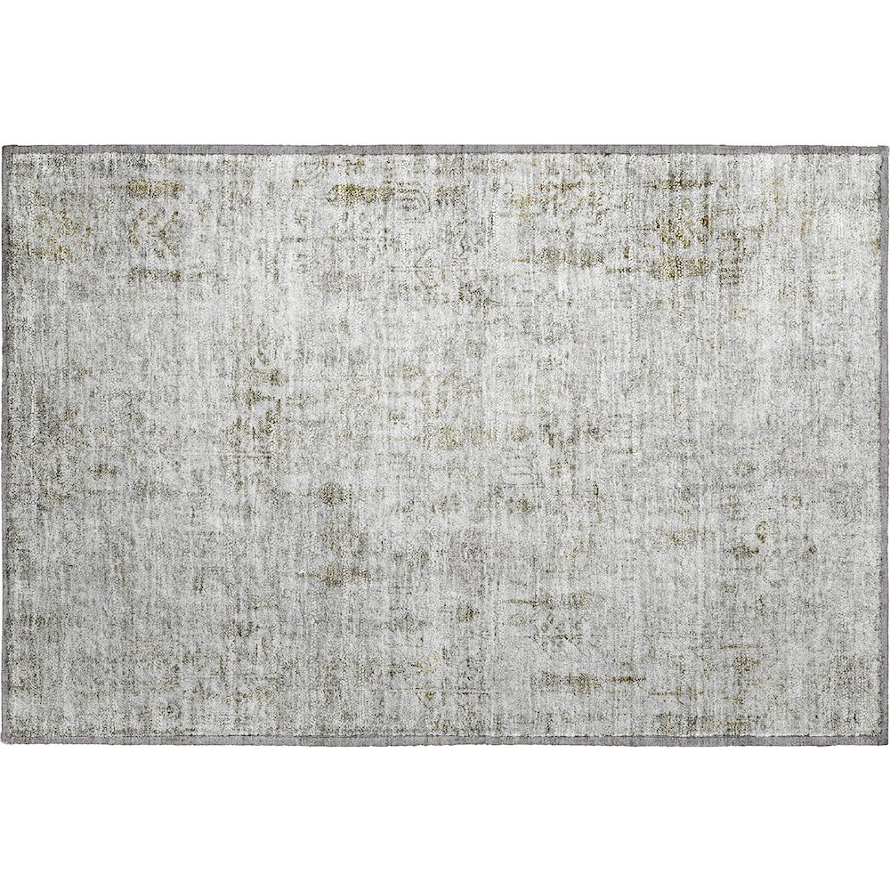 Premium Machine Washable Mayfield AMF1092 Silver 1'8" x 2'6" Rug. Picture 1