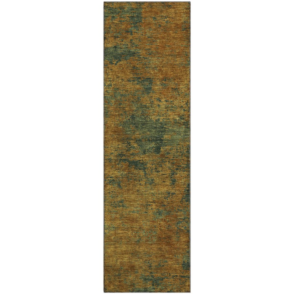 Premium Machine Washable Mayfield AMF1093 Copper 2'3" x 7'6" Runner Rug. Picture 1