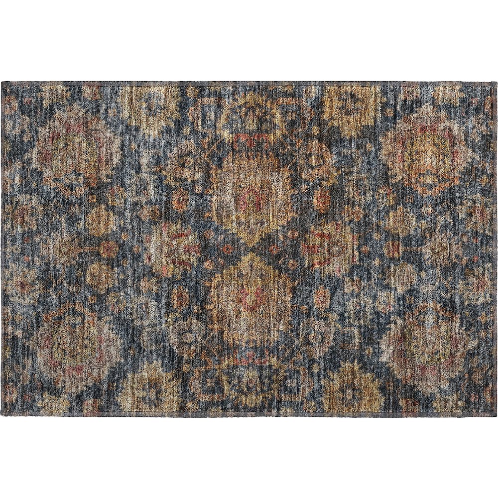 Premium Machine Washable Mayfield AMF1094 Navy 1'8" x 2'6" Rug. Picture 1