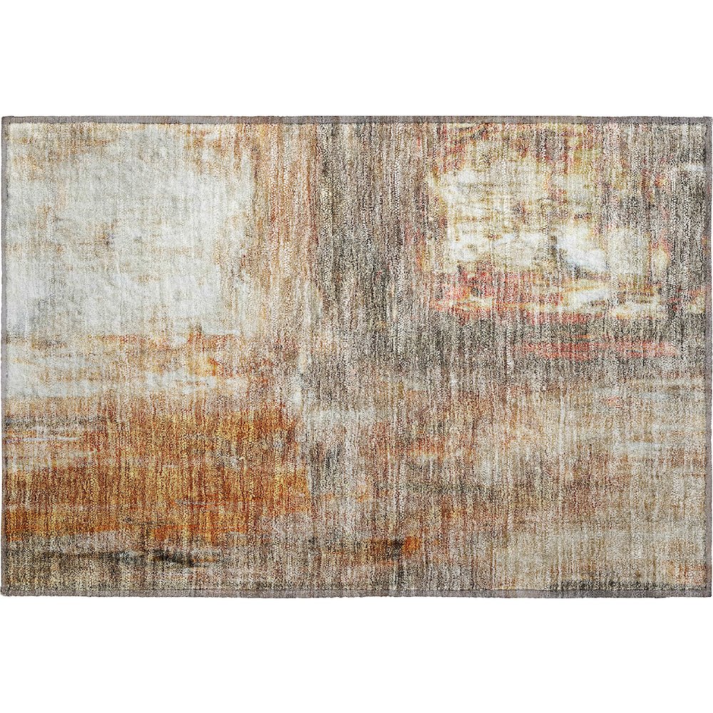 Premium Machine Washable Mayfield AMF1095 Copper 1'8" x 2'6" Rug. Picture 1