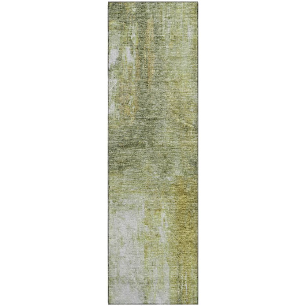 Premium Machine Washable Mayfield AMF1095 Sage 2'3" x 7'6" Runner Rug. Picture 1