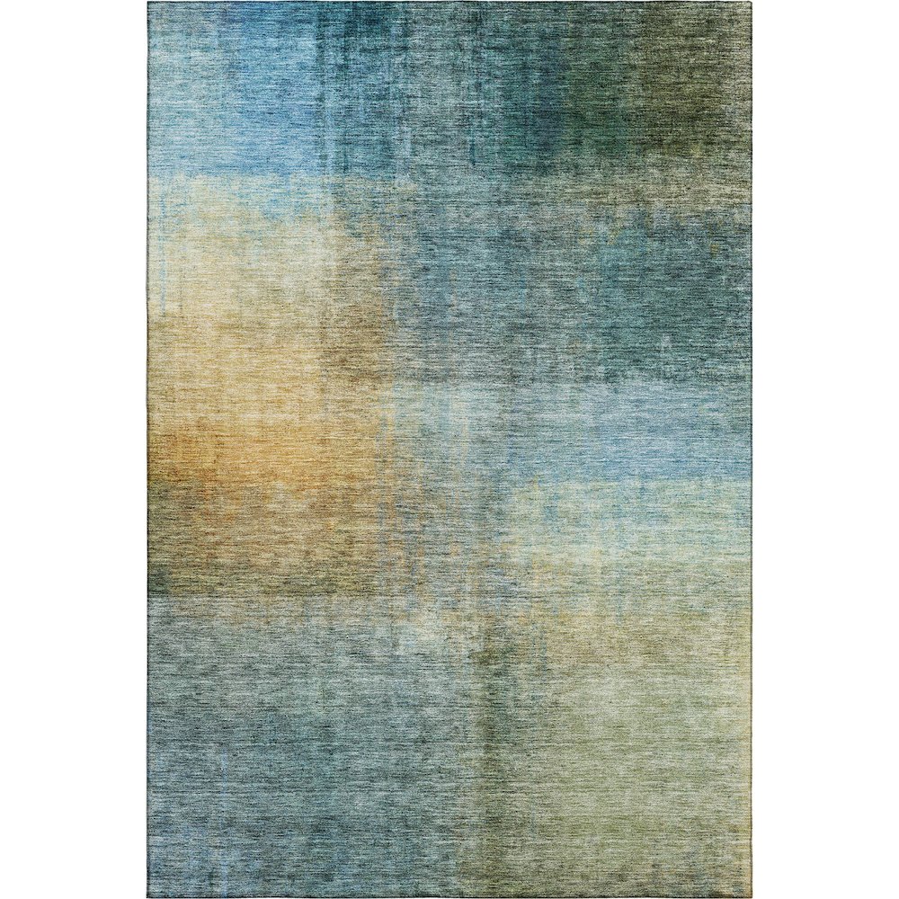 Premium Machine Washable Mayfield AMF1096 Blue 2'6" x 3'10" Rug. Picture 1