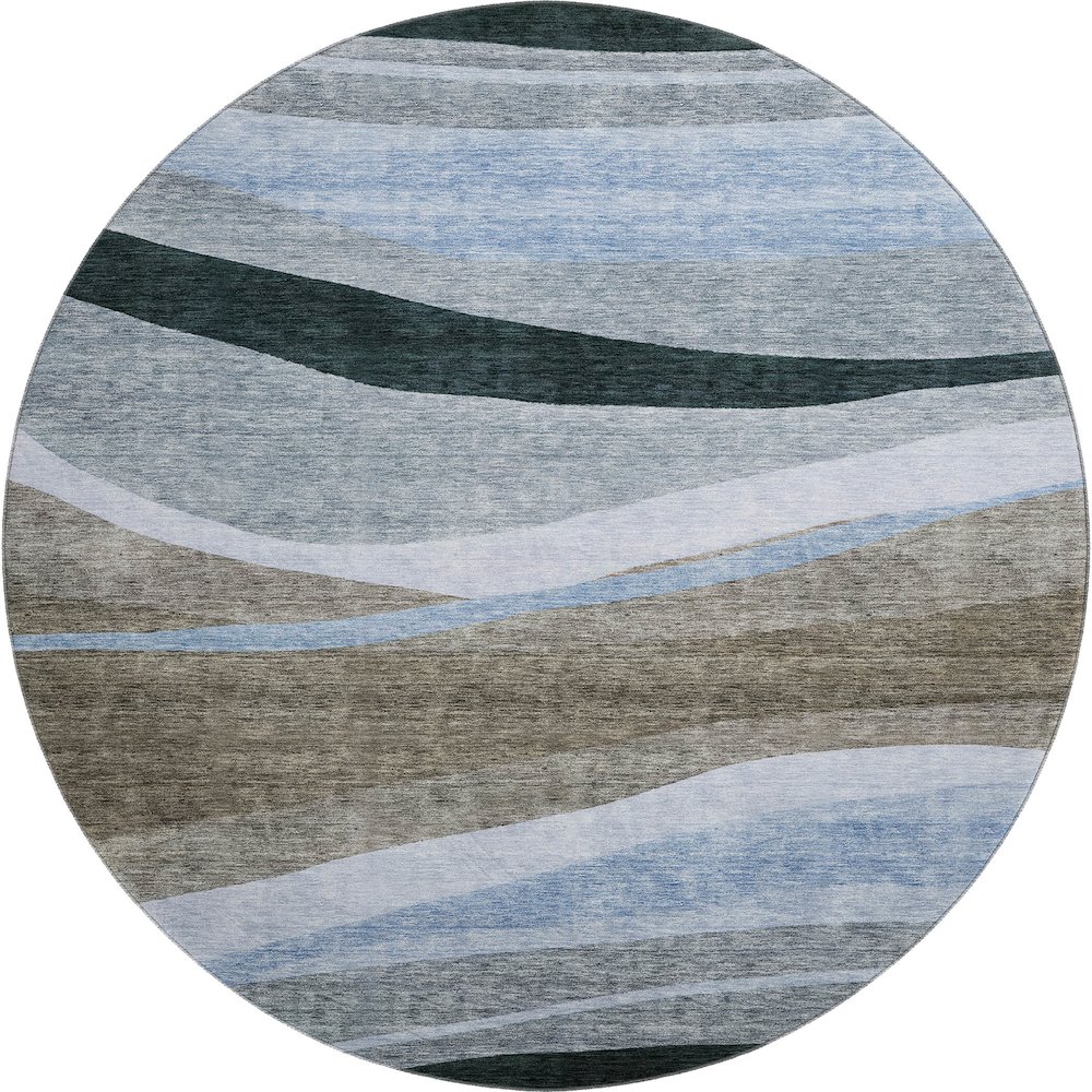 Premium Machine Washable Mayfield AMF1098 Brown 8' x 8' Round Rug. Picture 1