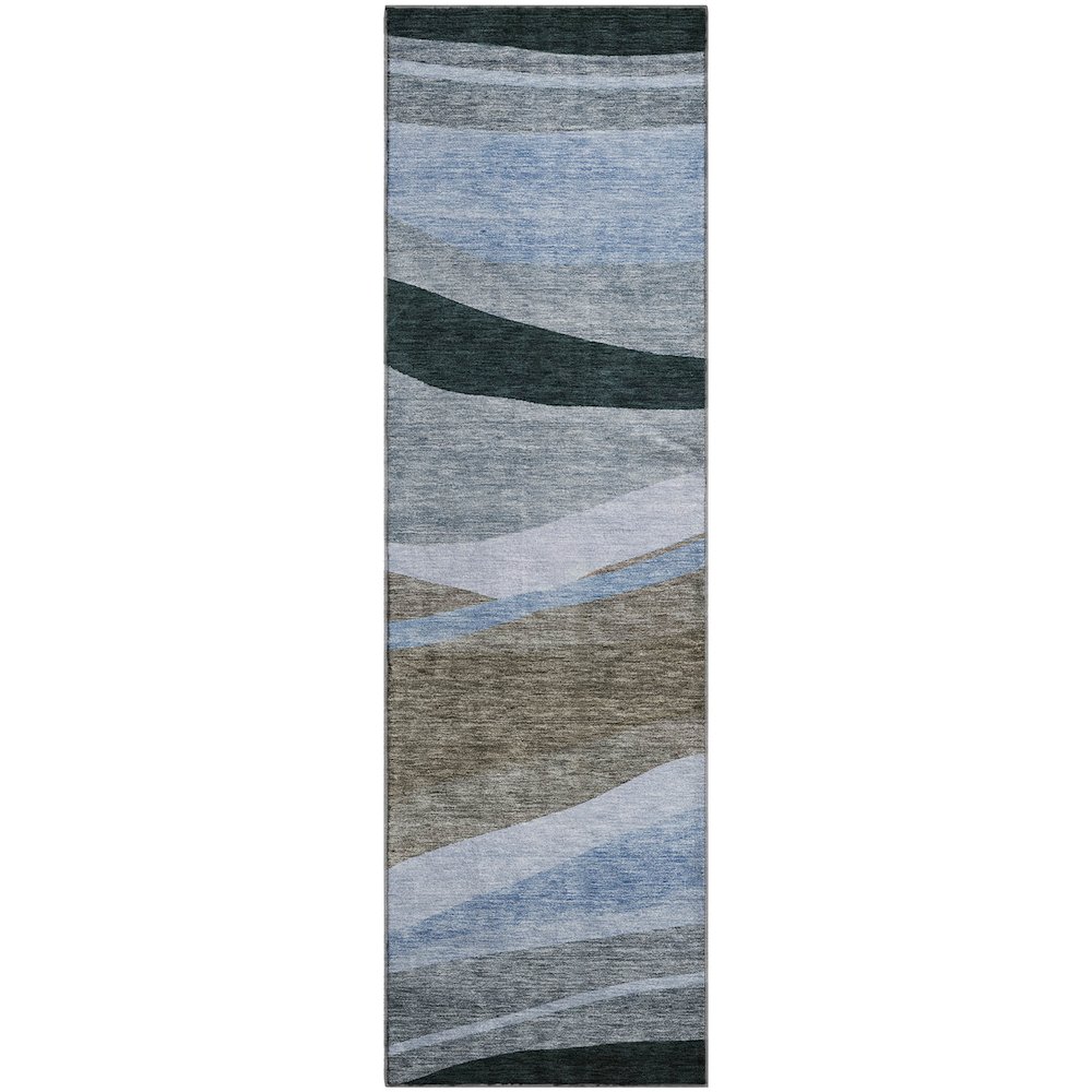 Premium Machine Washable Mayfield AMF1098 Brown 2'3" x 7'6" Runner Rug. Picture 1
