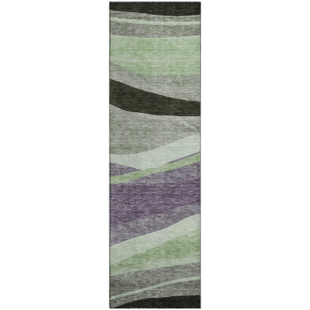 Premium Machine Washable Mayfield AMF1098 Purple 2'3" x 7'6" Runner Rug. Picture 1