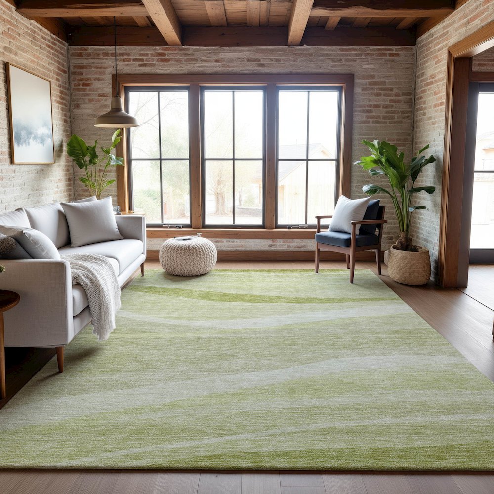 Premium Machine Washable Mayfield AMF1099 Aloe 2'6" x 3'10" Rug. Picture 5