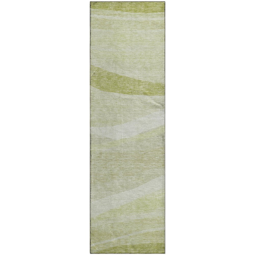 Premium Machine Washable Mayfield AMF1099 Aloe 2'3" x 7'6" Runner Rug. Picture 1