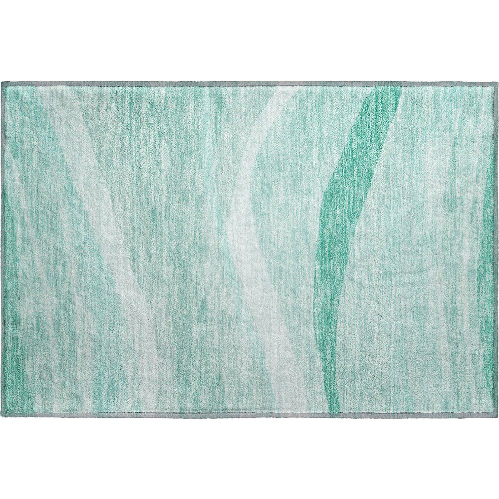Premium Machine Washable Mayfield AMF1099 Aqua 1'8" x 2'6" Rug. Picture 1