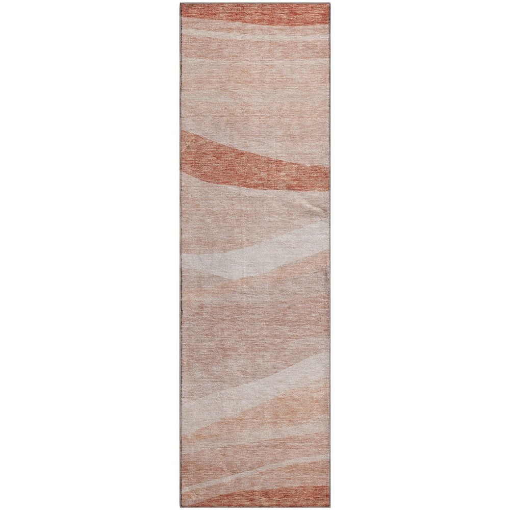 Premium Machine Washable Mayfield AMF1099 Salmon 2'3" x 7'6" Runner Rug. Picture 1