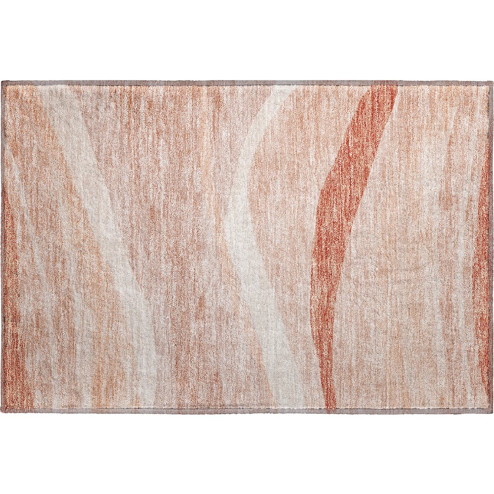Premium Machine Washable Mayfield AMF1099 Salmon 1'8" x 2'6" Rug. Picture 1