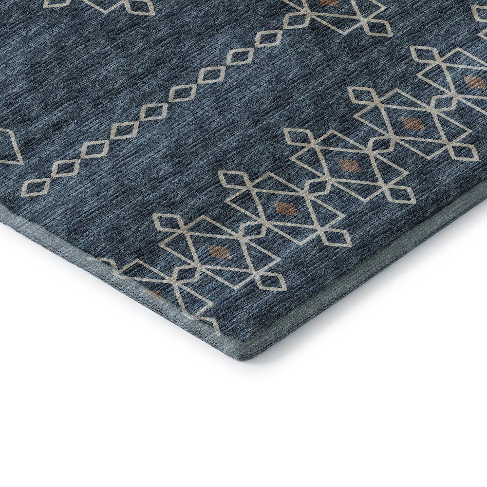 Premium Machine Washable Mayfield  Blue 1'8" x 2'6" Rug. Picture 3