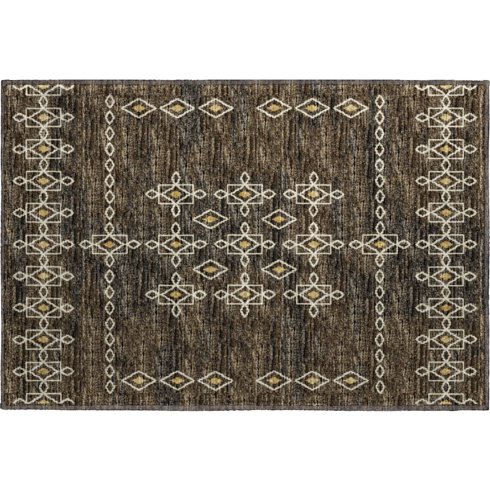 Premium Machine Washable Mayfield  Brown 1'8" x 2'6" Rug. Picture 1