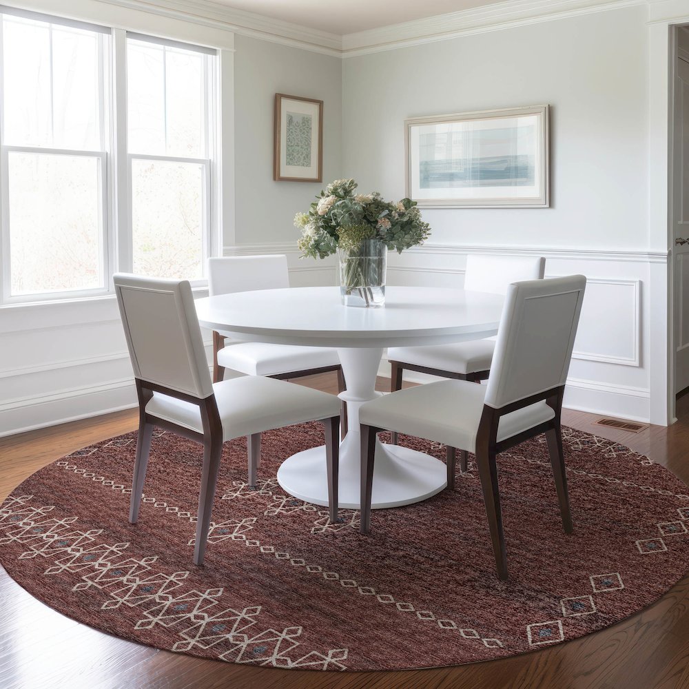 Premium Machine Washable Mayfield  Canyon 8' x 8' Round Rug. Picture 5