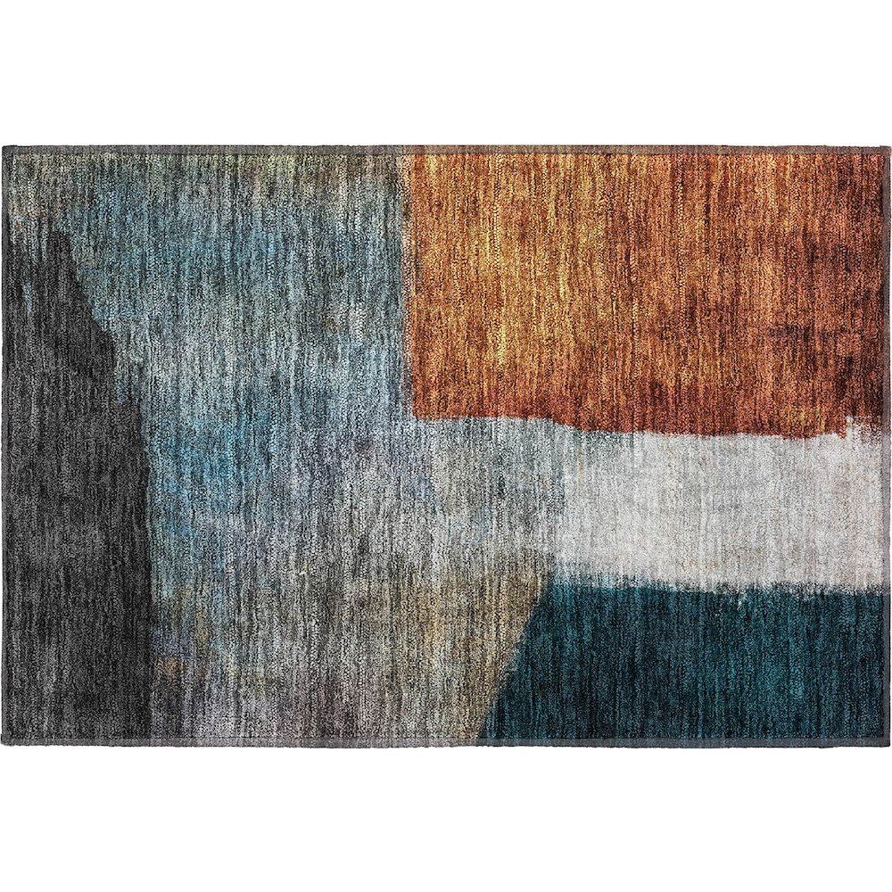 Premium Machine Washable Mayfield AMF1100 Copper 1'8" x 2'6" Rug. Picture 1