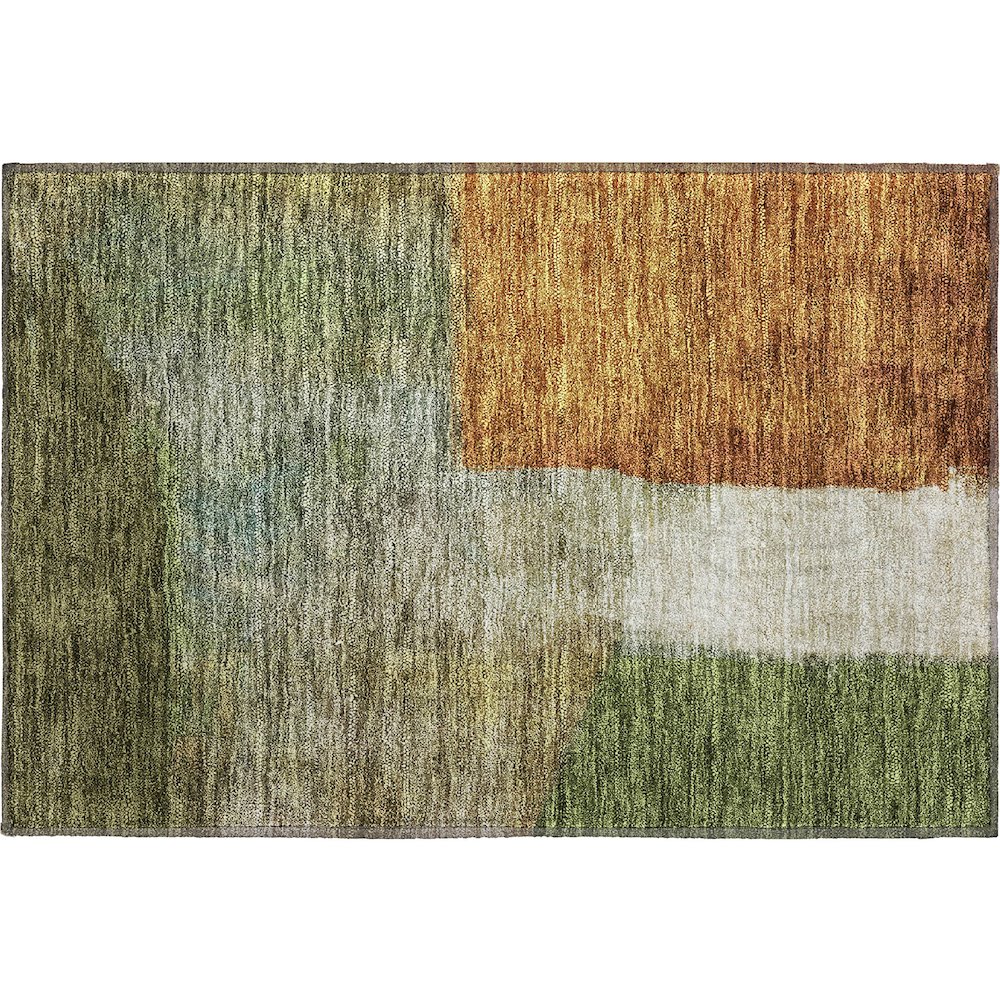 Premium Machine Washable Mayfield AMF1100 Green 1'8" x 2'6" Rug. Picture 1